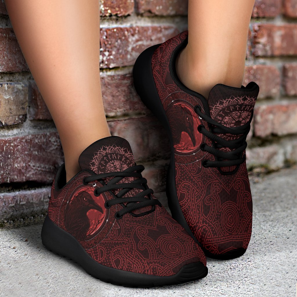 Viking Sporty Sneakers, Ethnic Odin Raven Red RLT12