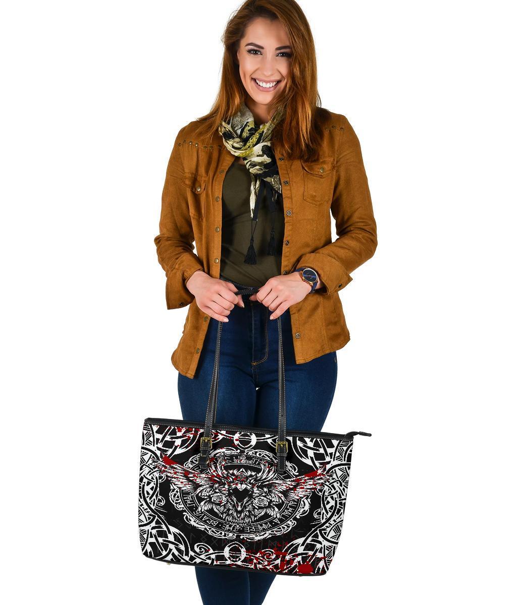 Viking Large Leather Tote, Raven Blood RLT12