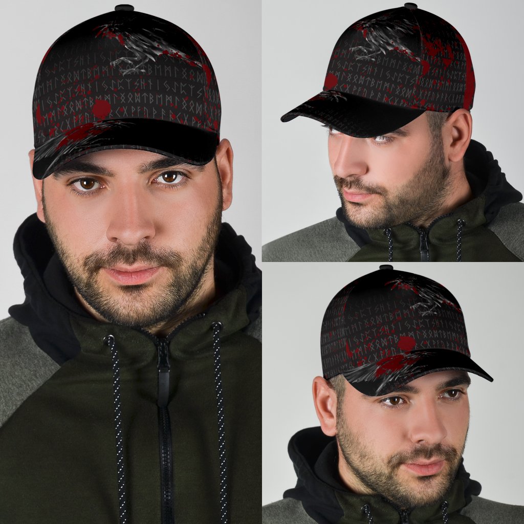 Viking Classic Cap The Raven Of Odin Rune Blood RLT12