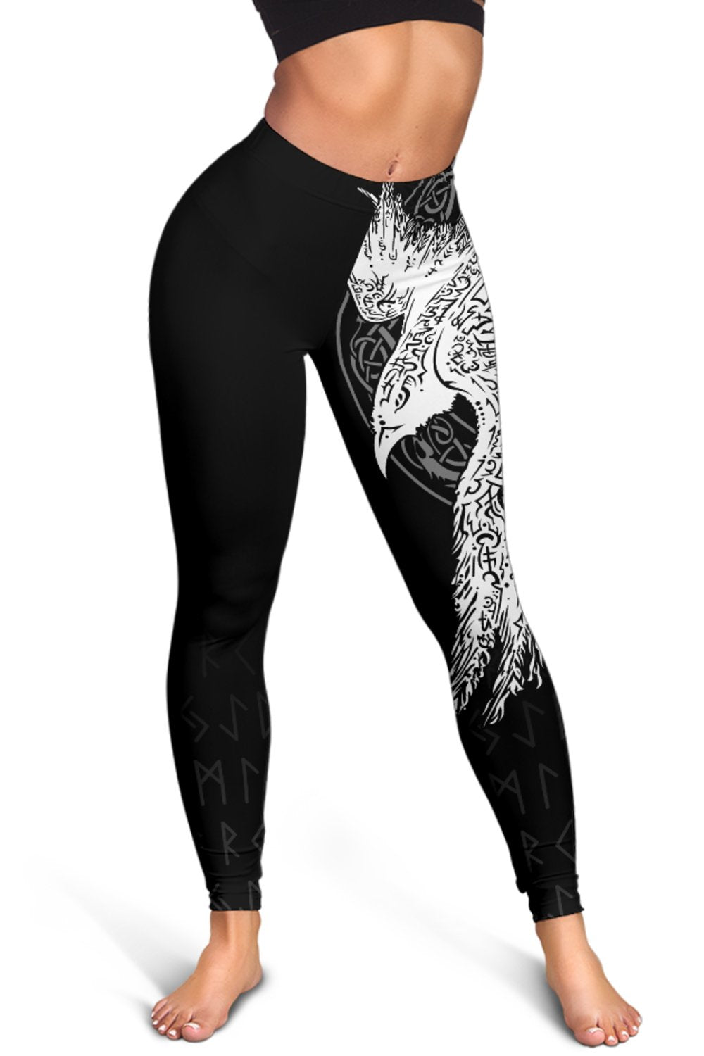 Custom Viking Leggings Mystical Raven Tattoo Special RLT12