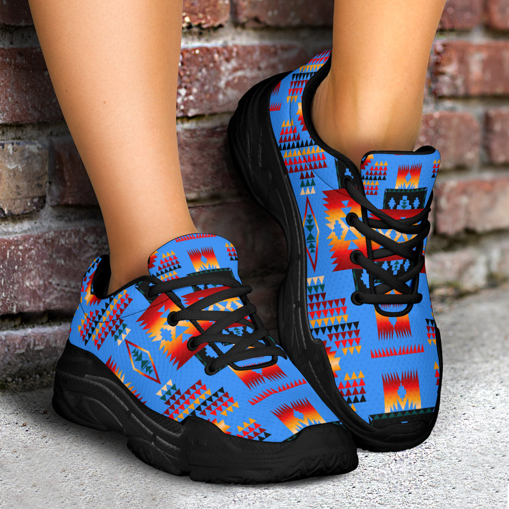 Native American Navy Tribes Pattern Chunky Sneakers LT10