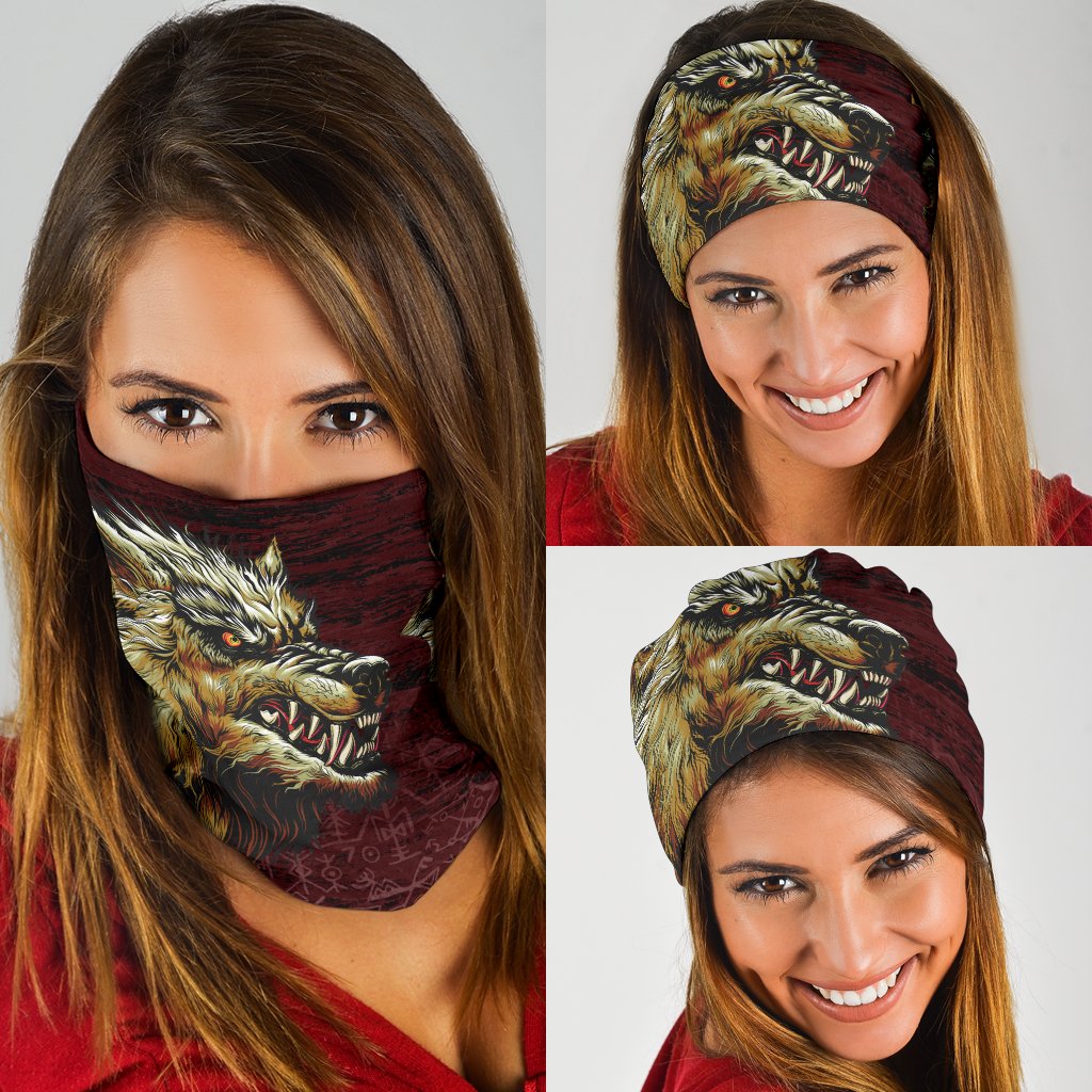 Viking Bandana 3 Pack Fenrir On The Blood Moon Background RLT12
