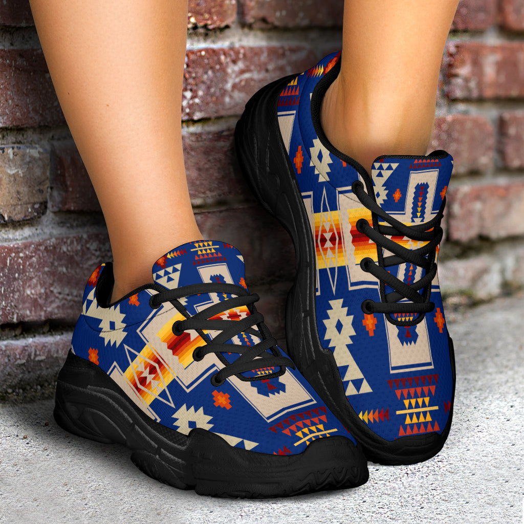 Native American Navy Tribe Chunky Sneakers LT10
