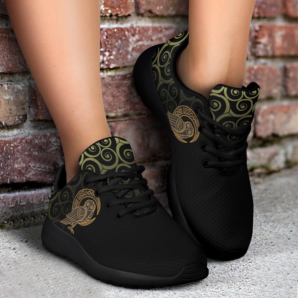 Viking Sport Sneakers Owl Celtic On Triskels Background RLT12