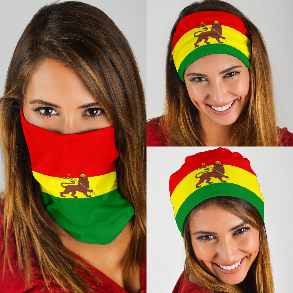 The Ethiopia Lion Of Judah Bandana 3 - Pack - Flag Neck Gaiter