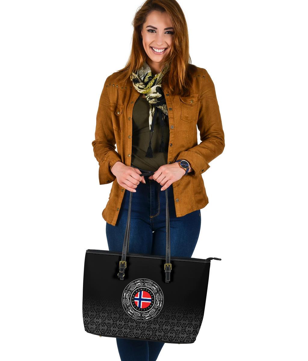 Viking Large Leather Tote Norway Coat Of Arms RLT12