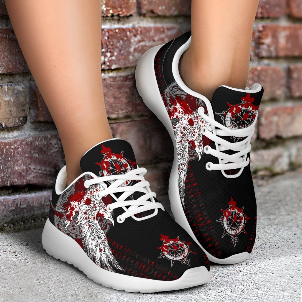 Viking Sport Sneakers - Mystical Raven Tattoo Blood RLT12