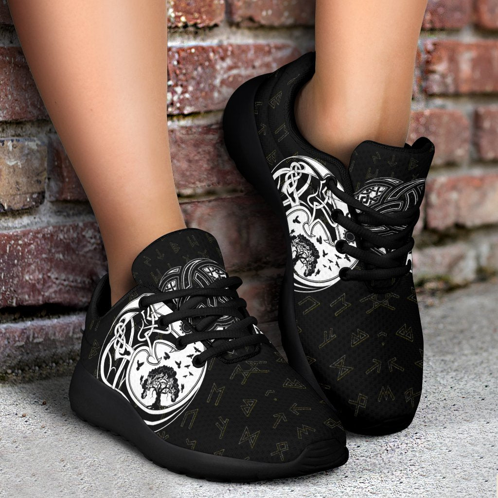 Viking Sporty Sneakers, Skoll and Hati Rune Tattoo RLT12