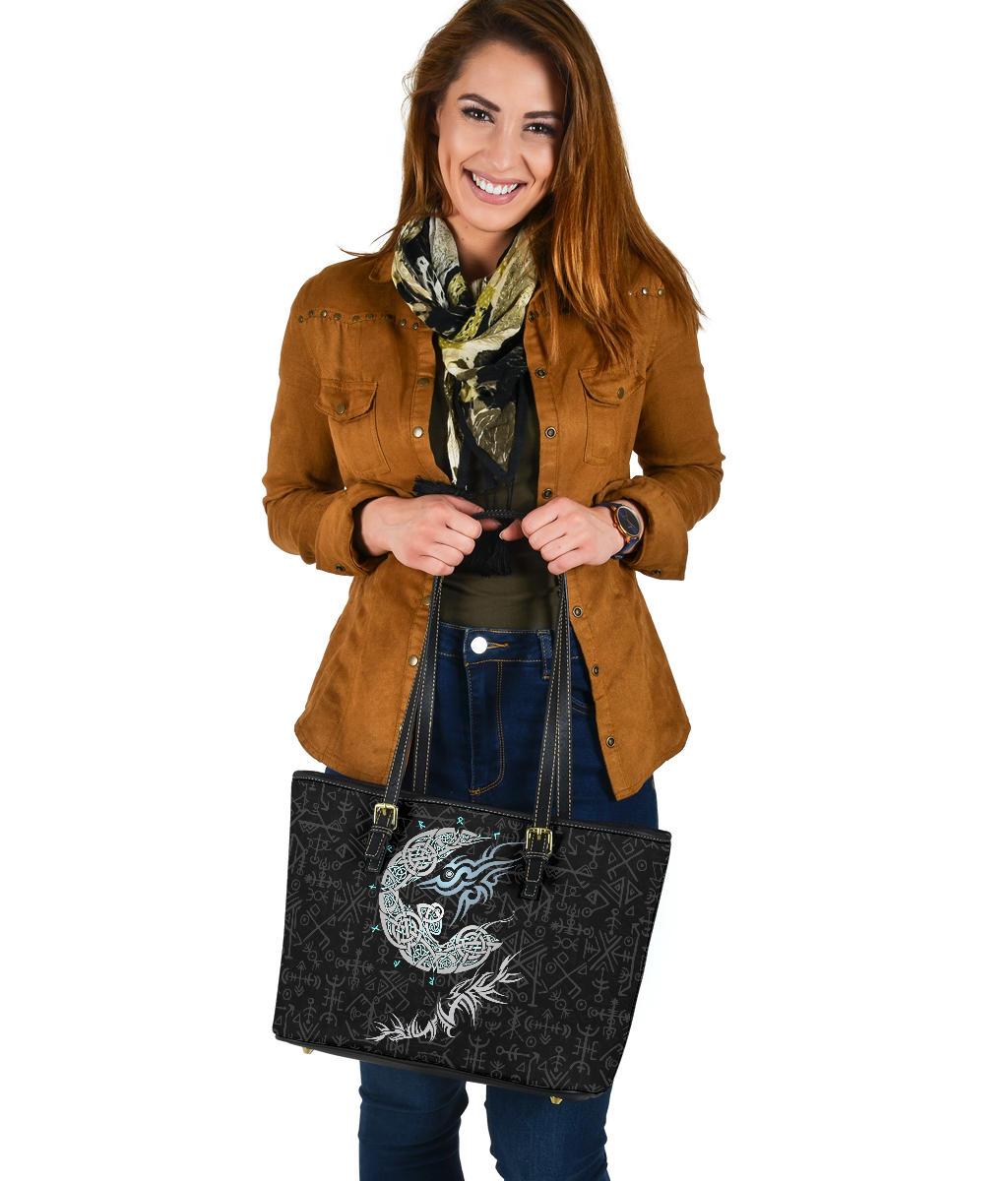 Viking Fenrir Wolf Small Leather Tote RLT12