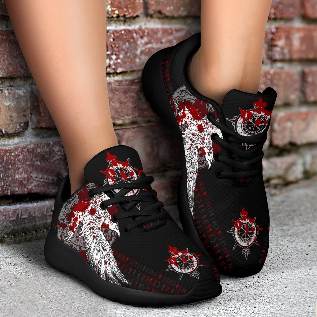Viking Sport Sneakers - Mystical Raven Tattoo Blood RLT12