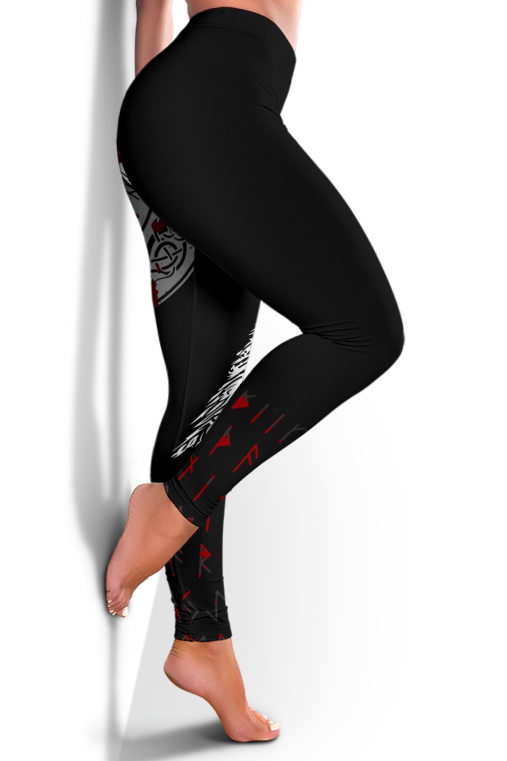 Custom Viking Leggings - Mystical Raven Tattoo Blood RLT12