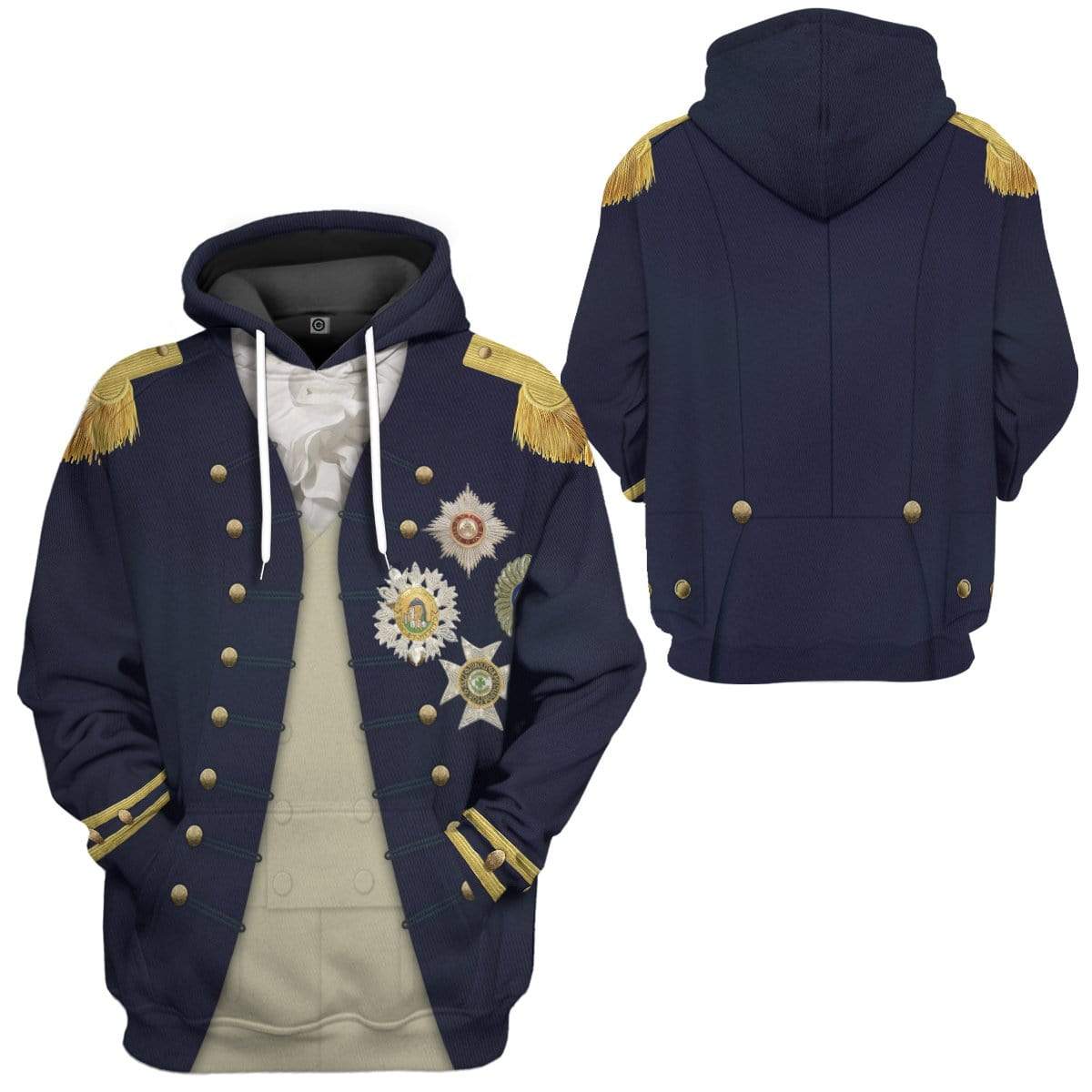 Nelson Uniform as worn at Trafalgar Napoleonic Wars British Navy Hoodie LT8