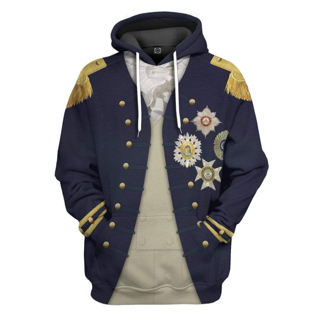 Nelson Uniform as worn at Trafalgar Napoleonic Wars British Navy Hoodie LT8