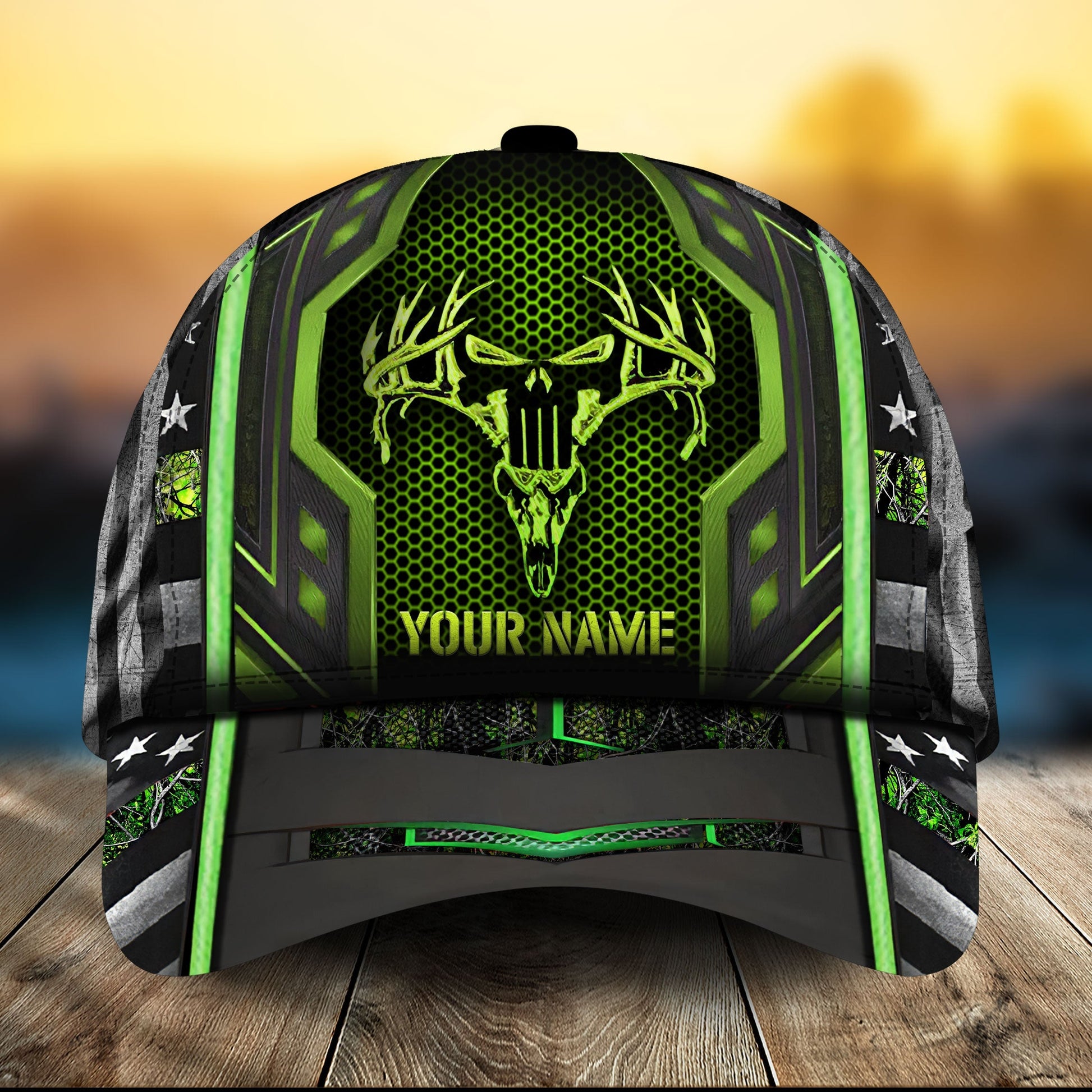 Premium US Flag Skull Hunting Hats 3D Multicolored Personalized