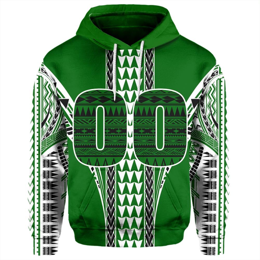 Custom Hawaii Hoodie Green Football Pullover Hoodie