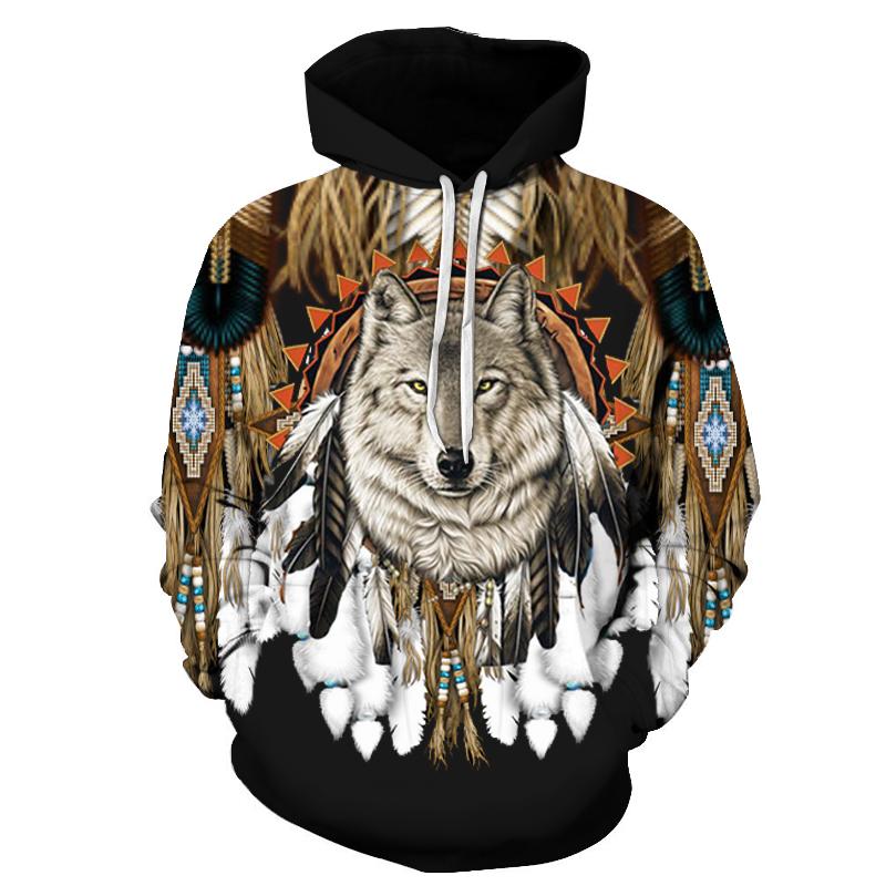 Wolf Dreamcatcher Native American Pride All Over Hoodie LT10