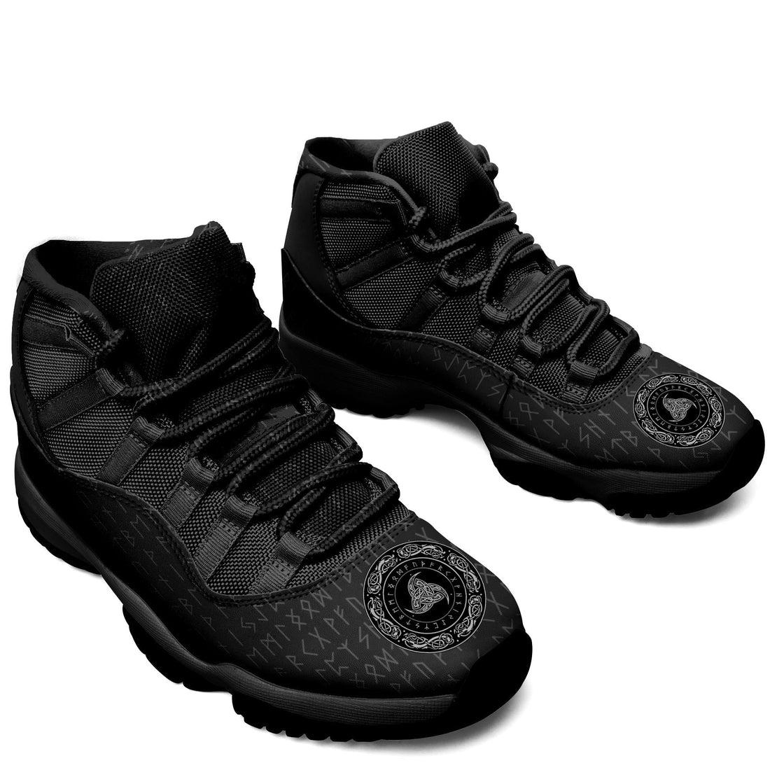 Viking Shoes - Viking Triple Horn Odin Runes Sneakers J.11 RLT12