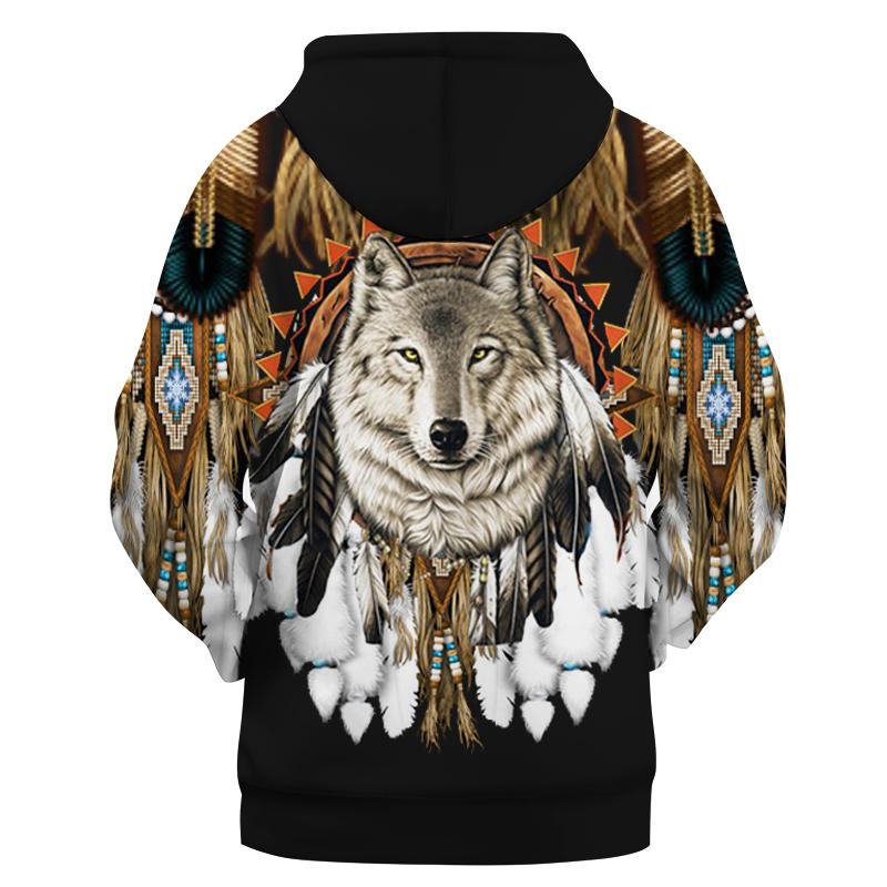 Wolf Dreamcatcher Native American Pride All Over Hoodie LT10