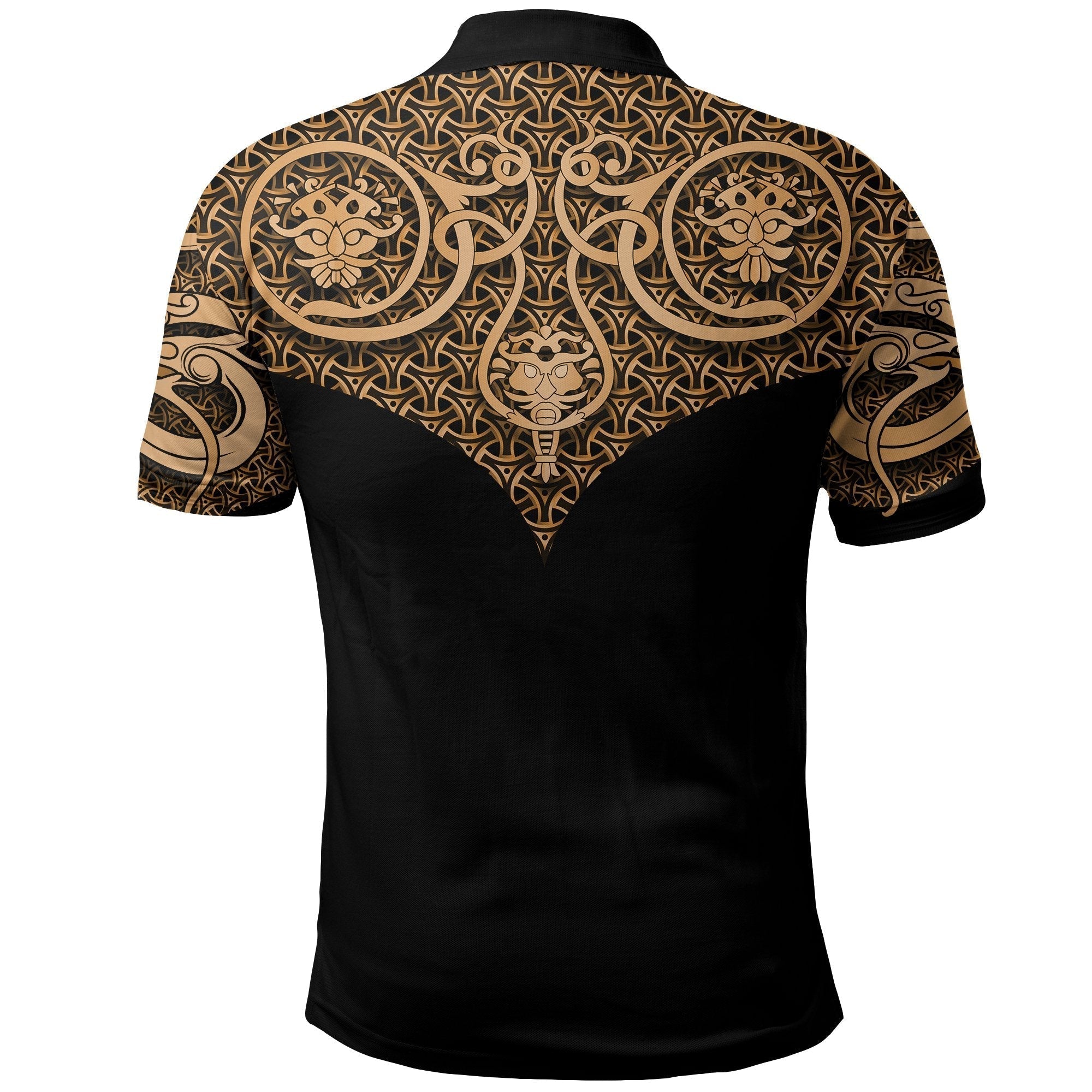 Viking Polo Shirt Best Viking Tattoo Gold RLT12