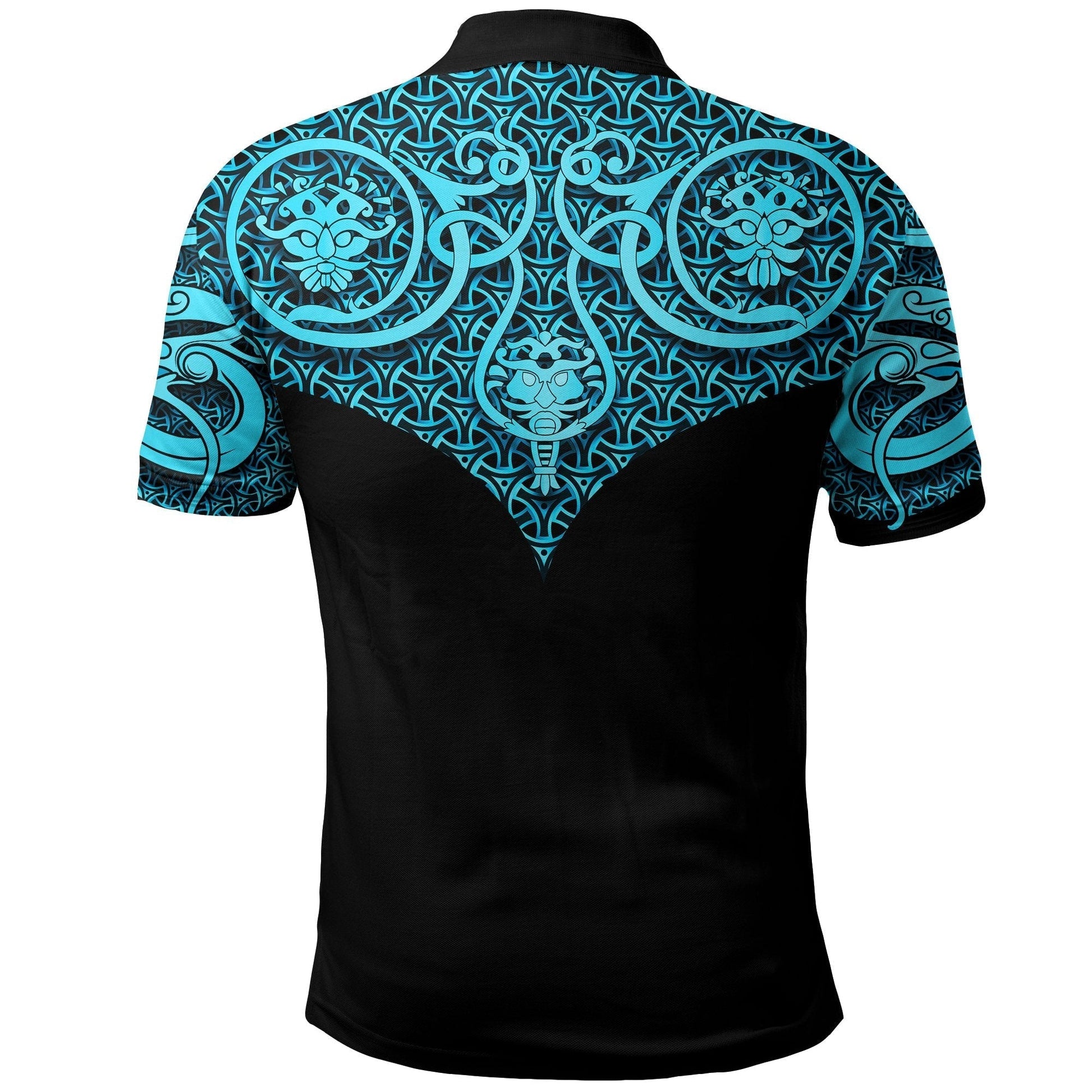 Viking Polo Shirt Best Viking Tattoo Blue RLT12