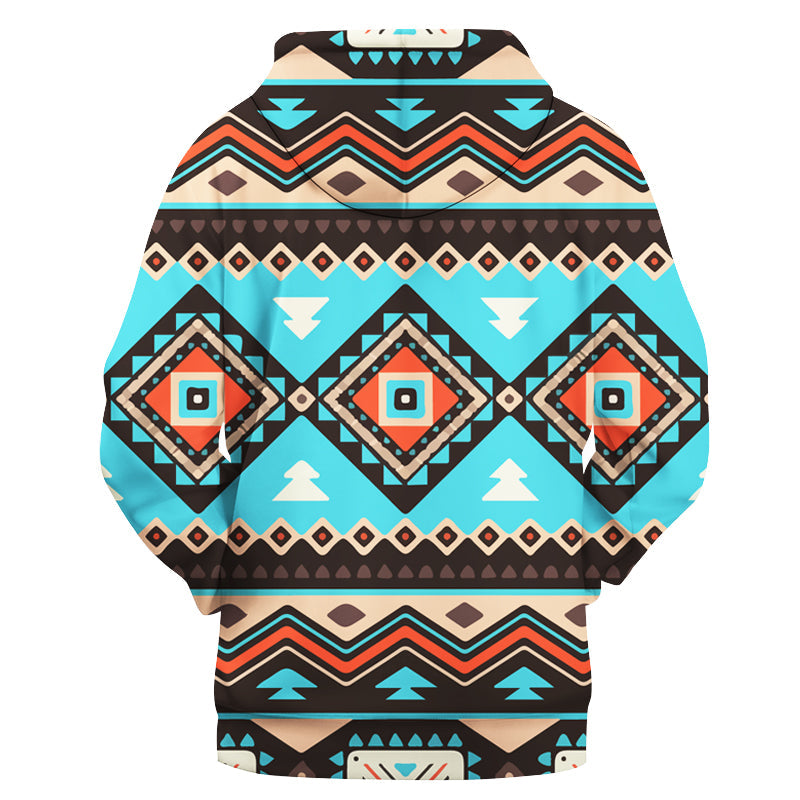 Tribal Line Shapes Ethnic Pattern Native American All Over Hoodie LT10