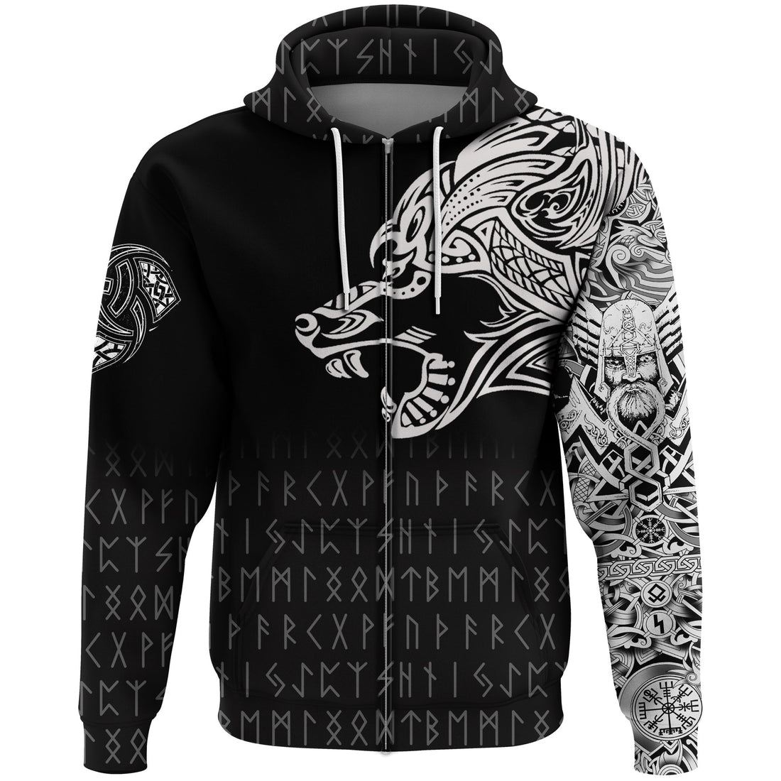 VikingFenrir Tatoo Zip Hoodie RLT12