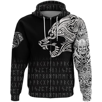 VikingFenrir Tatoo Zip Hoodie RLT12