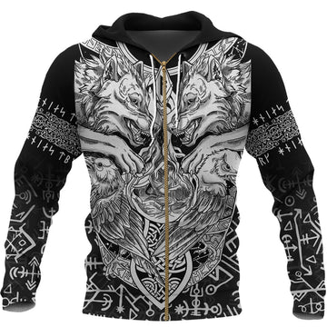 Viking Zip Hoodie - Wolf and Raven Special RLT12