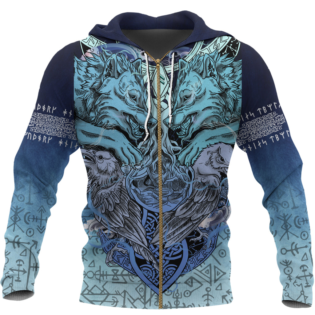 Viking Zip Hoodie - Ansuz Rune RLT12