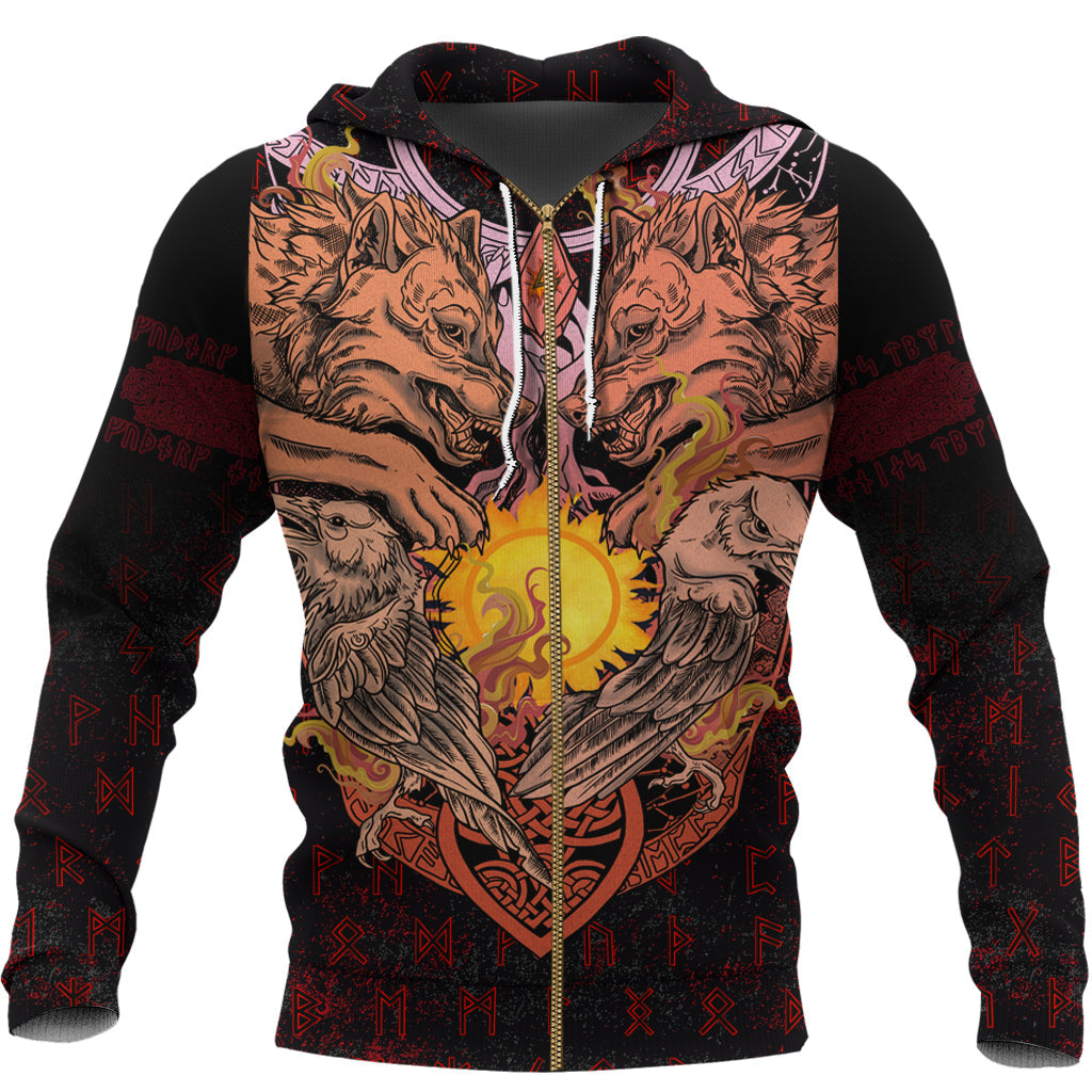 Viking Zip Hoodie - Sowilu Rune RLT12