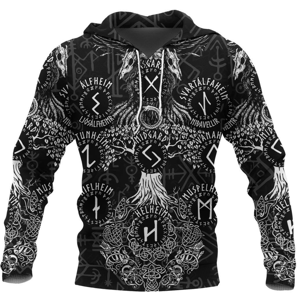 Viking Hoodie Odin Rune Tree RLT12