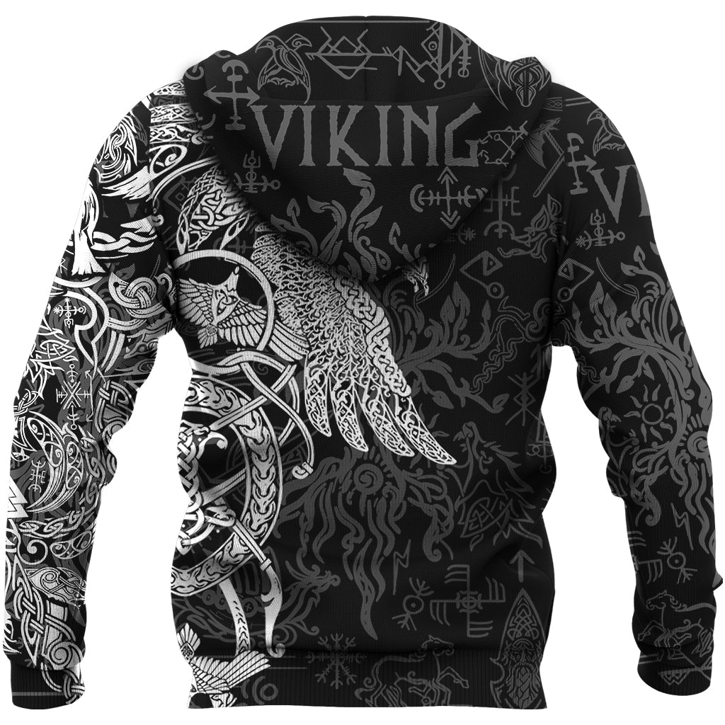 Viking Zip Hoodie - Special Raven Tattoo RLT12