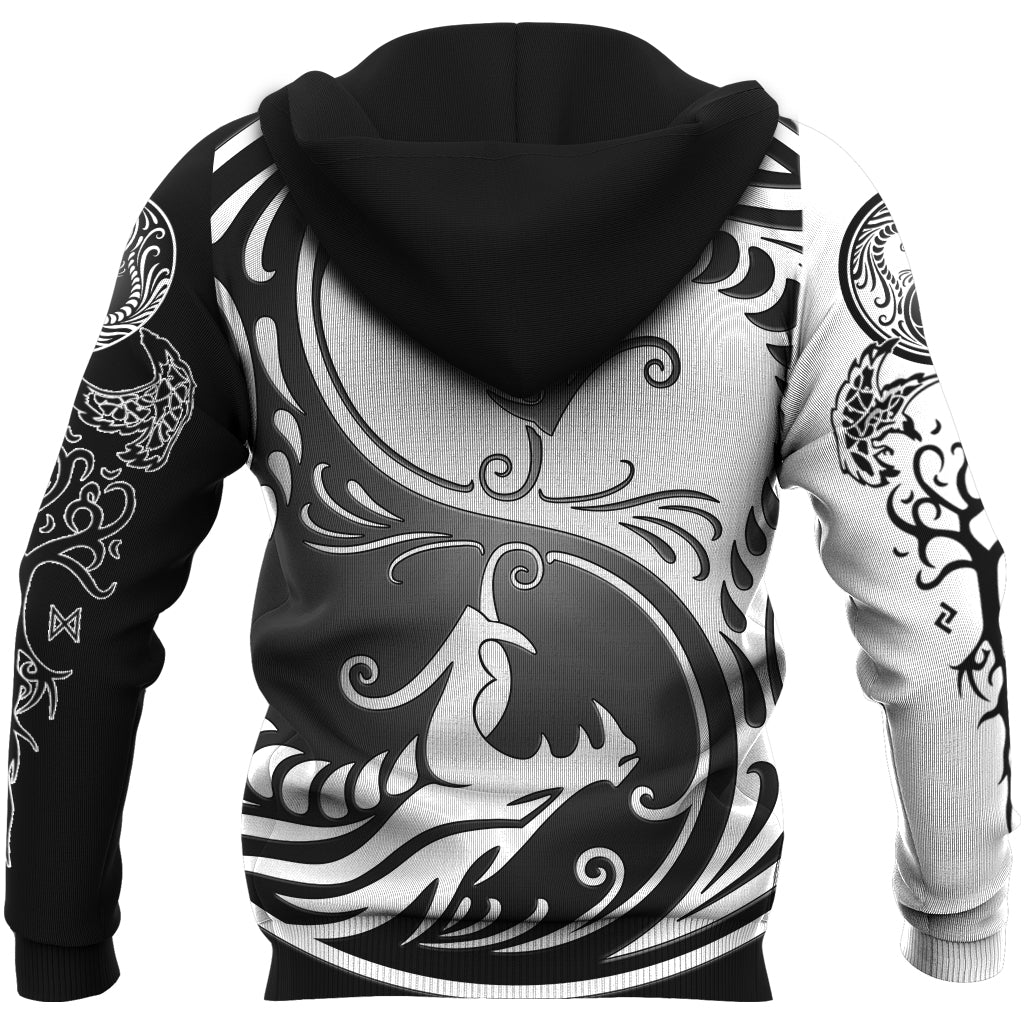 Viking Hoodie Ying Yang Dragon RLT12