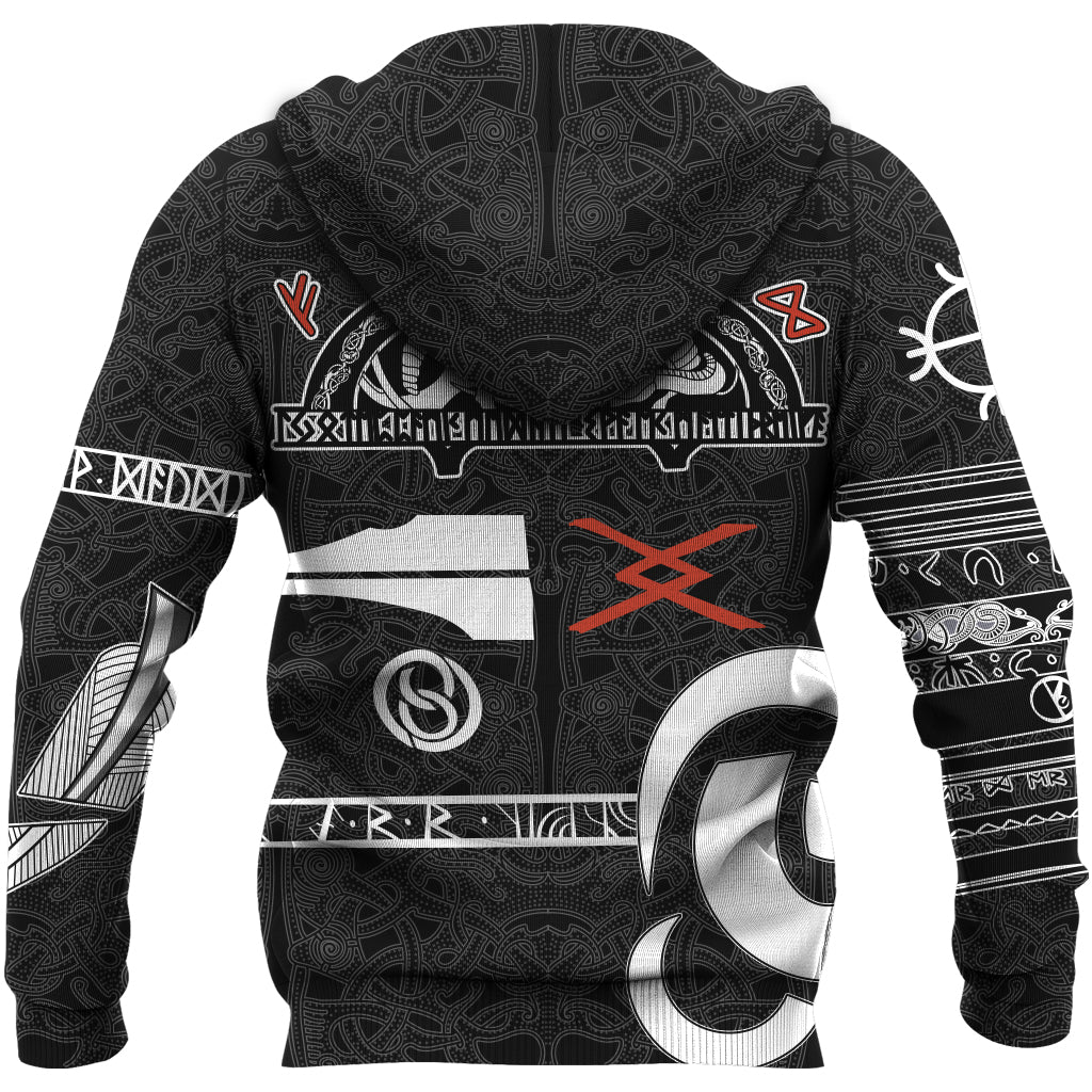 Viking Zip Hoodie - Raven Norse Mythology Tattoo A21 RLT12
