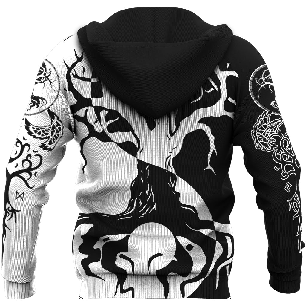 Viking Hoodie Ying Yang Celtic Tree RLT12
