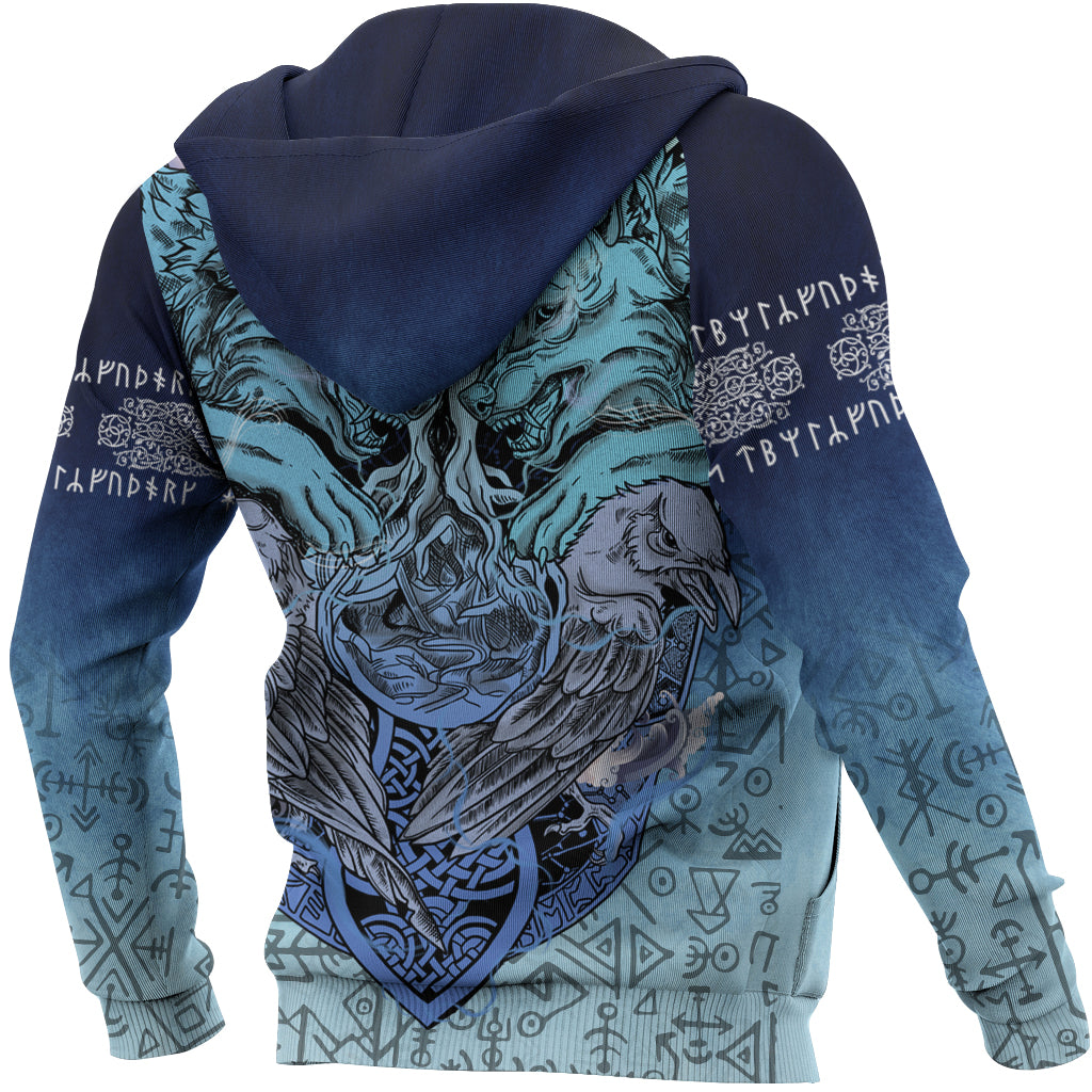 Viking Zip Hoodie - Ansuz Rune RLT12