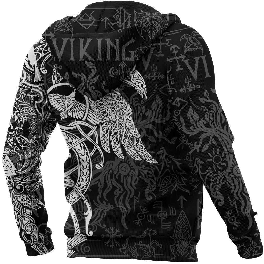 Viking Zip Hoodie - Special Raven Tattoo RLT12