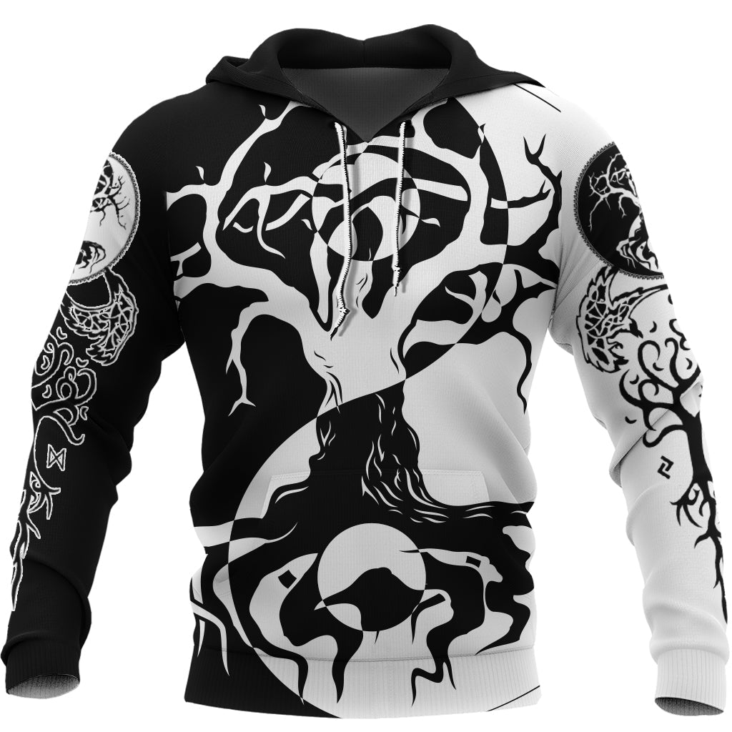 Viking Hoodie Ying Yang Celtic Tree RLT12