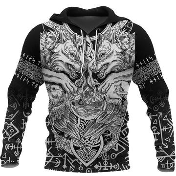Viking Hoodie Wolf and Raven Special RLT12