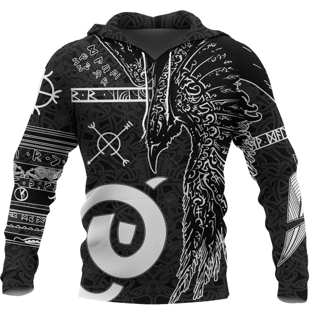 Viking Hoodie Raven Norse Mythology Tattoo RLT12