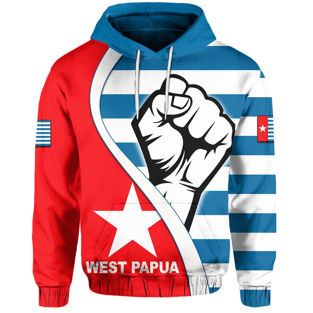 West Papua Hoodie Clenched Hands Flag LT6