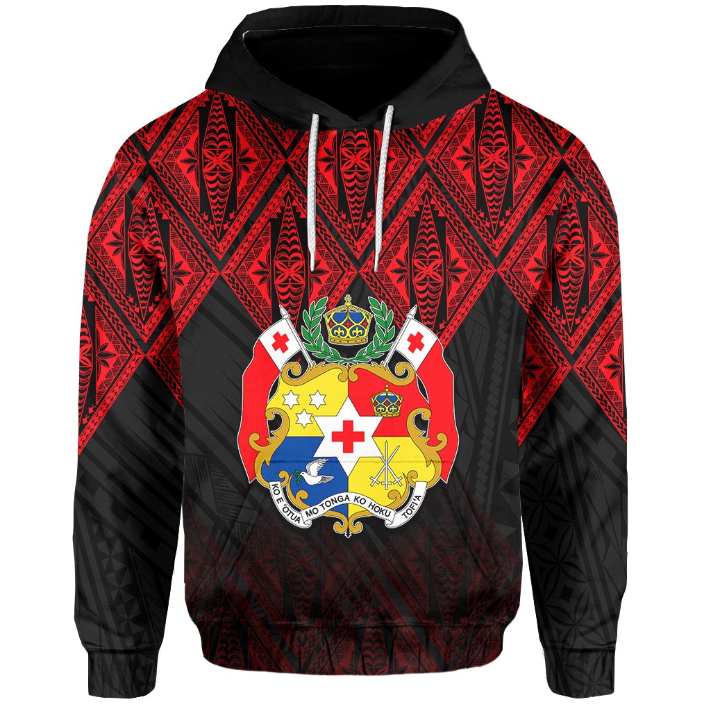Tonga Hoodie Ngatu Black and Red Style LT6