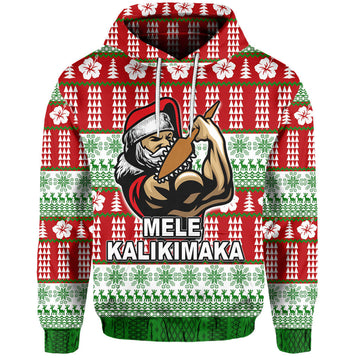 Hawaiian Santa Claus Warrior Hoodie Christmas LT6