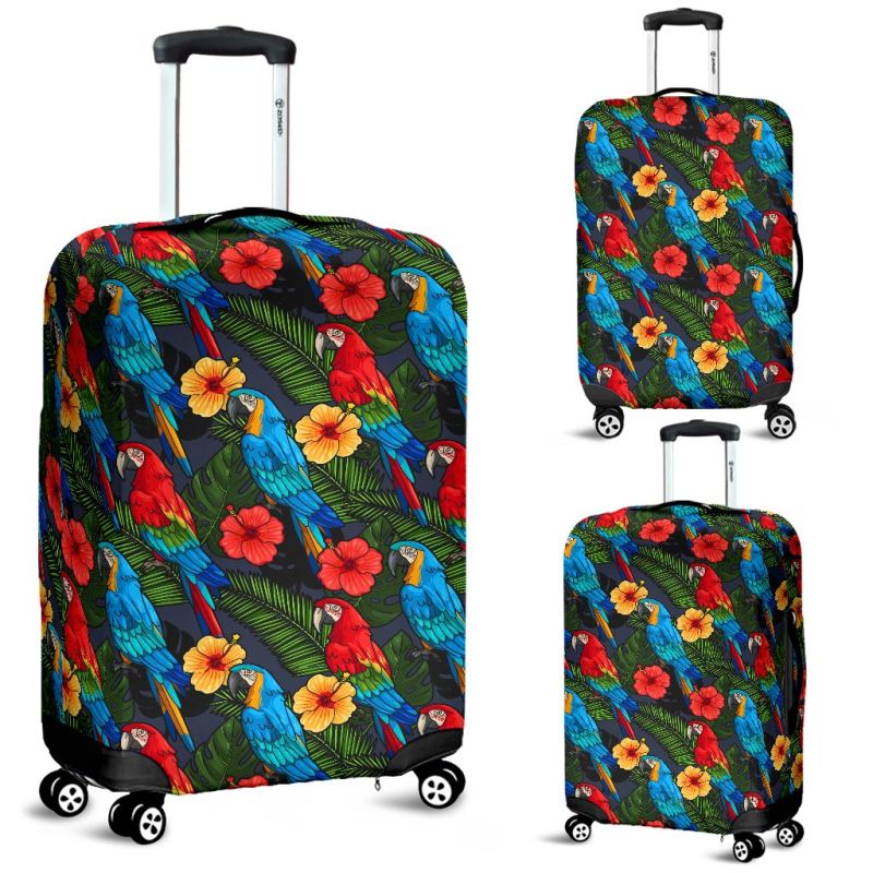 Hibiscus Parrot Brazil Luggage Covers