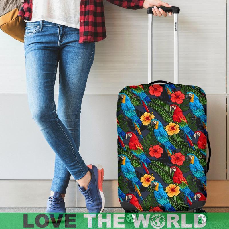 Hibiscus Parrot Brazil Luggage Covers