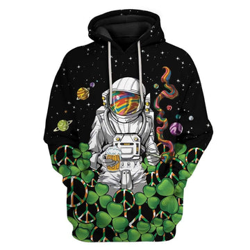 St Patricks Day Hoodie Hippie Astronaut LT8