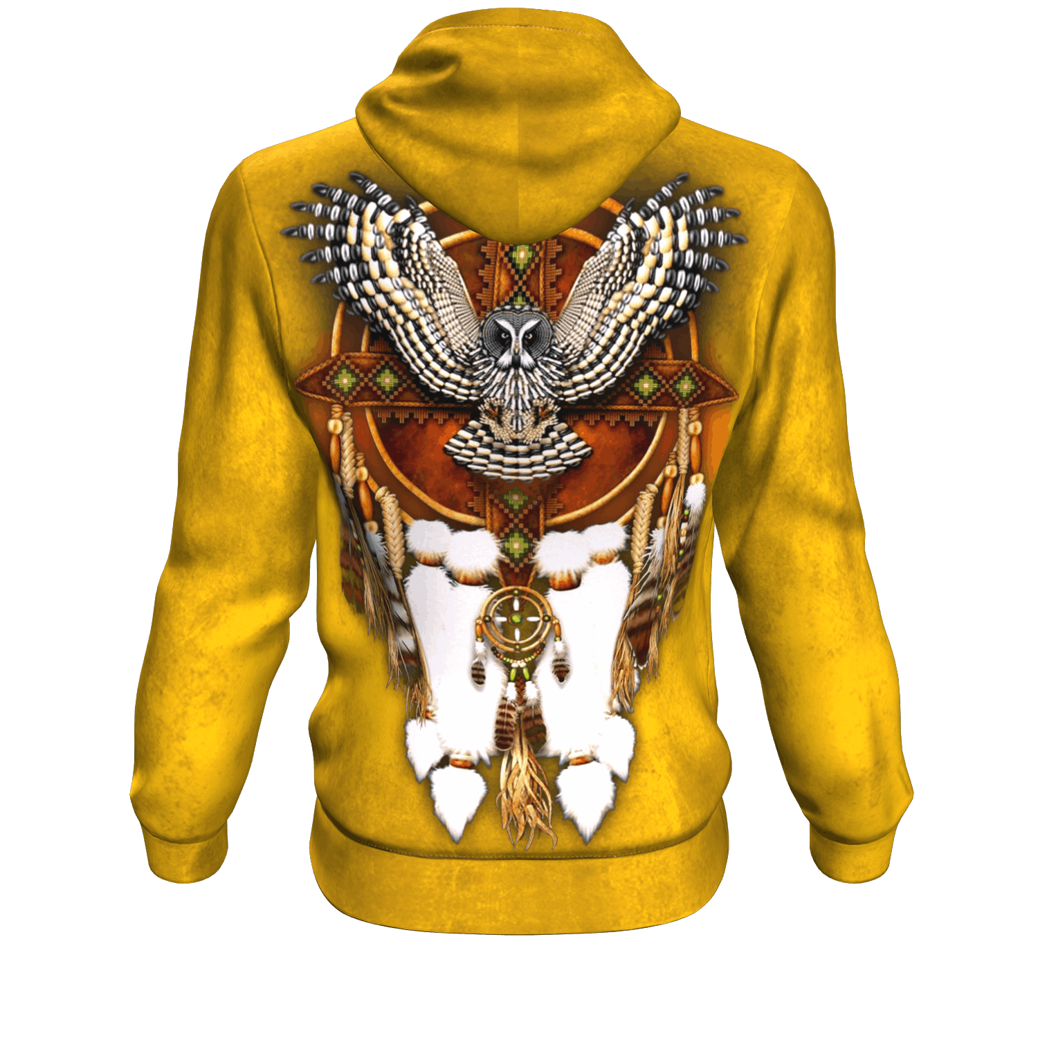Yellow Owl Dreamcatcher Native American Design 3D Pullover Hoodie LT10