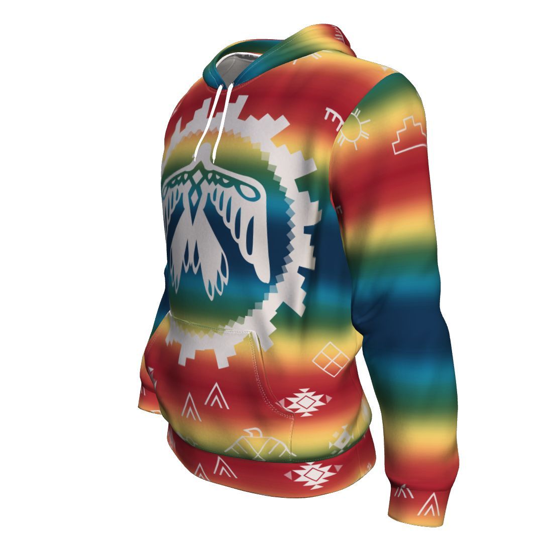 Thunderbird Rainbow Native American Pride All Over Hoodie LT10