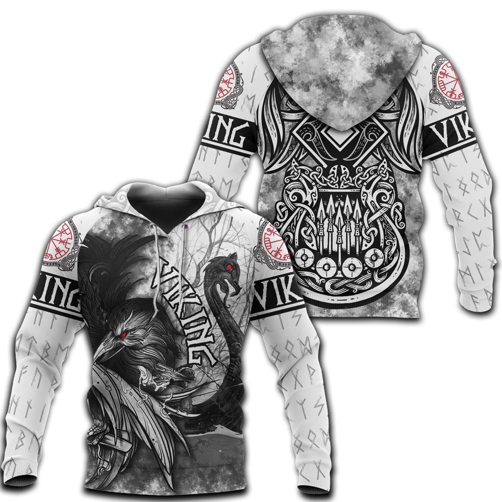 Viking Hoodie Raven and Drakkar RLT12