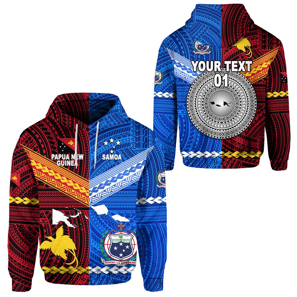 Custom Papua New Guinea And Samoa Hoodie Together, Custom Text And Number LT8